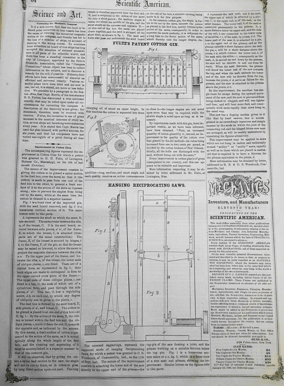 Scientific American, November 3, 1855. Original complete issue.