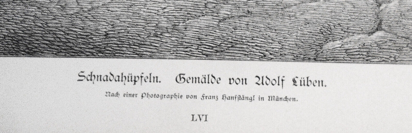 Schnadahupfeln, by Adolf Luben  --  1886  - Original antique print