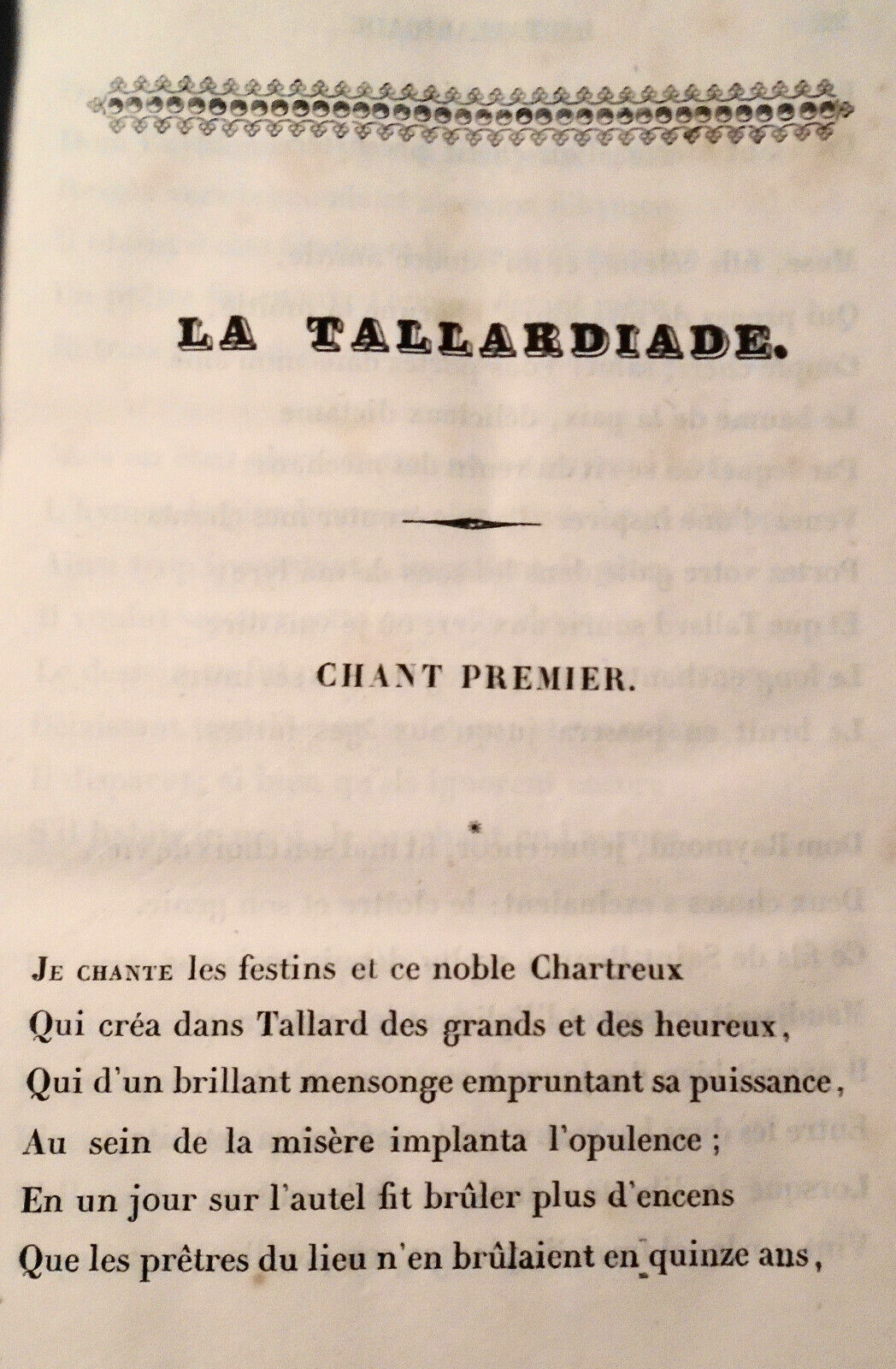 1839 La Tallardiade, poeme en huit chants, par J. Faure. 2e edition