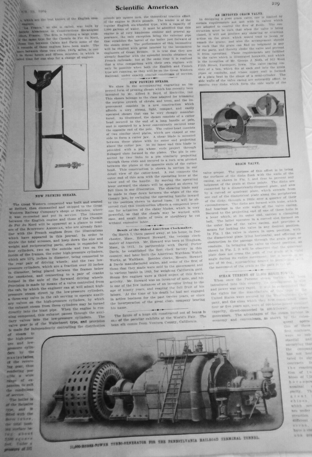 Scientific American March 19, 1904 -Eiffel wind experiments; Electricity at home