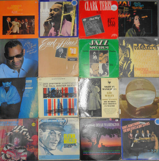 16 Jazz LPs Lot: Hawk Eldridge JJ Terry Fatha Satchmo Ray Sassy Olay Dinah Wiley