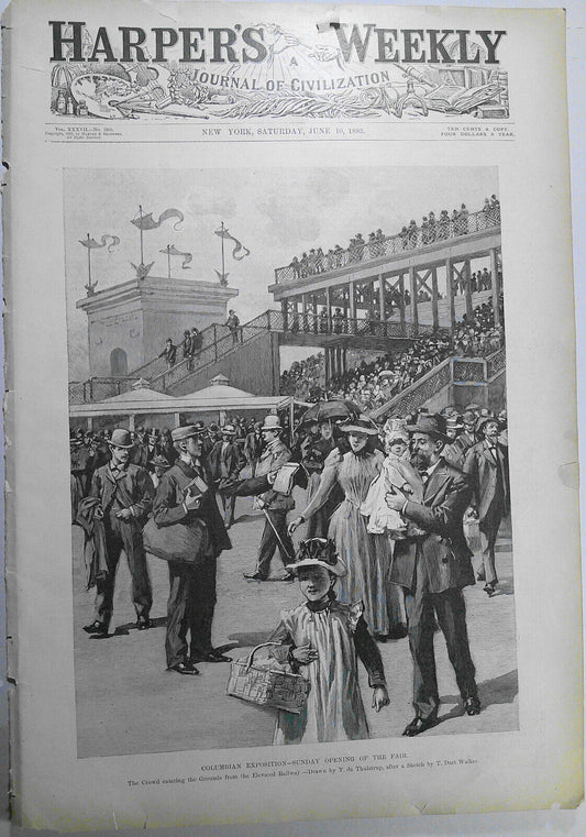 Columbian exposition:  Opening of the Fair - entry from elevated railway HW 1893