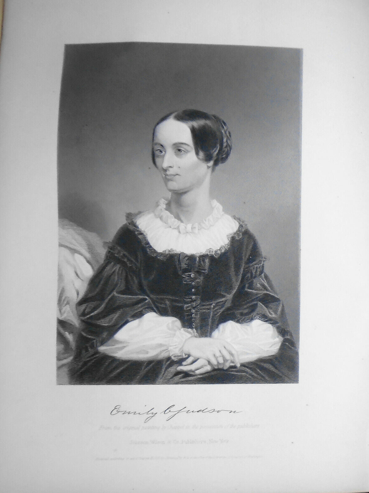 Emily Chubbuck Judson -- 1873 engraving  - Duyckinck Portrait Gallery