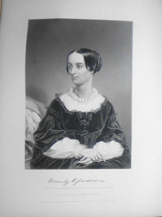 Emily Chubbuck Judson -- 1873 engraving  - Duyckinck Portrait Gallery