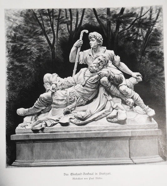 Das Eberhard Denkmal in Stuttgart, by Paul Müller -- 1882