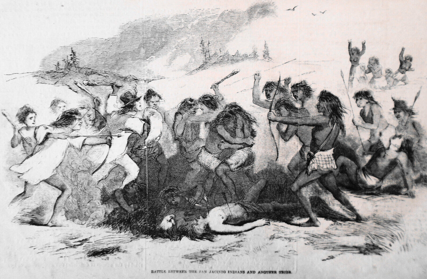 Battle Between The San Jacinto Indians And Another Tribe - Frank Leslie's,  1858