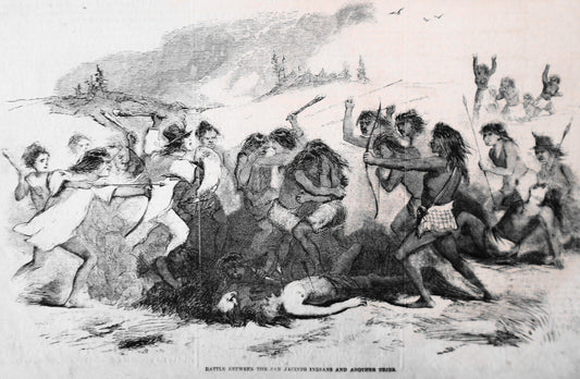 Battle Between The San Jacinto Indians And Another Tribe - Frank Leslie's,  1858