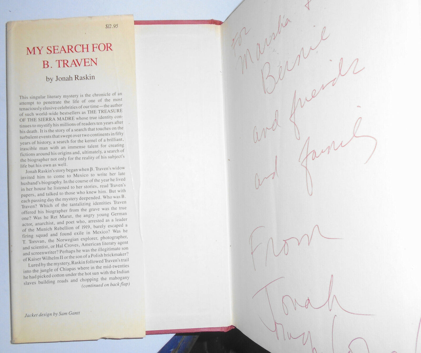 My Search for B. Traven, by Jonah Raskin. SIGNED First edition (1980, Hardcover)