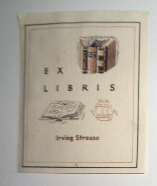 Irving Strouse Ex Libris Bookplate