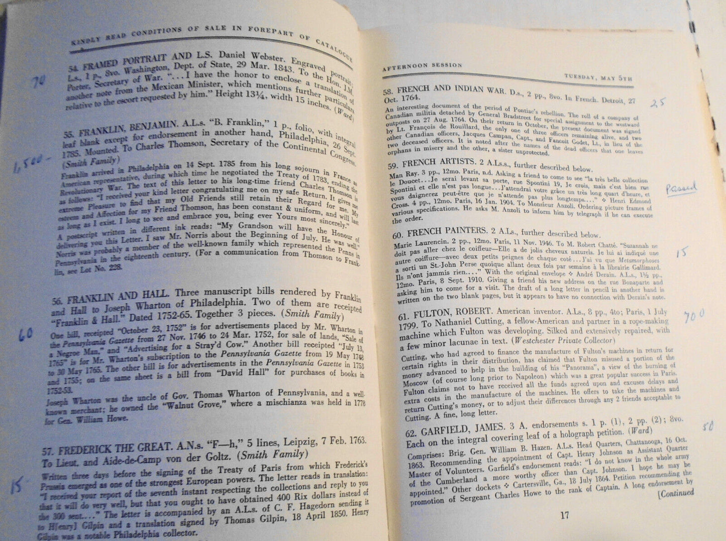 American & Other Manuscripts - Washington, Lincoln, Presidents, Signers .. 1964