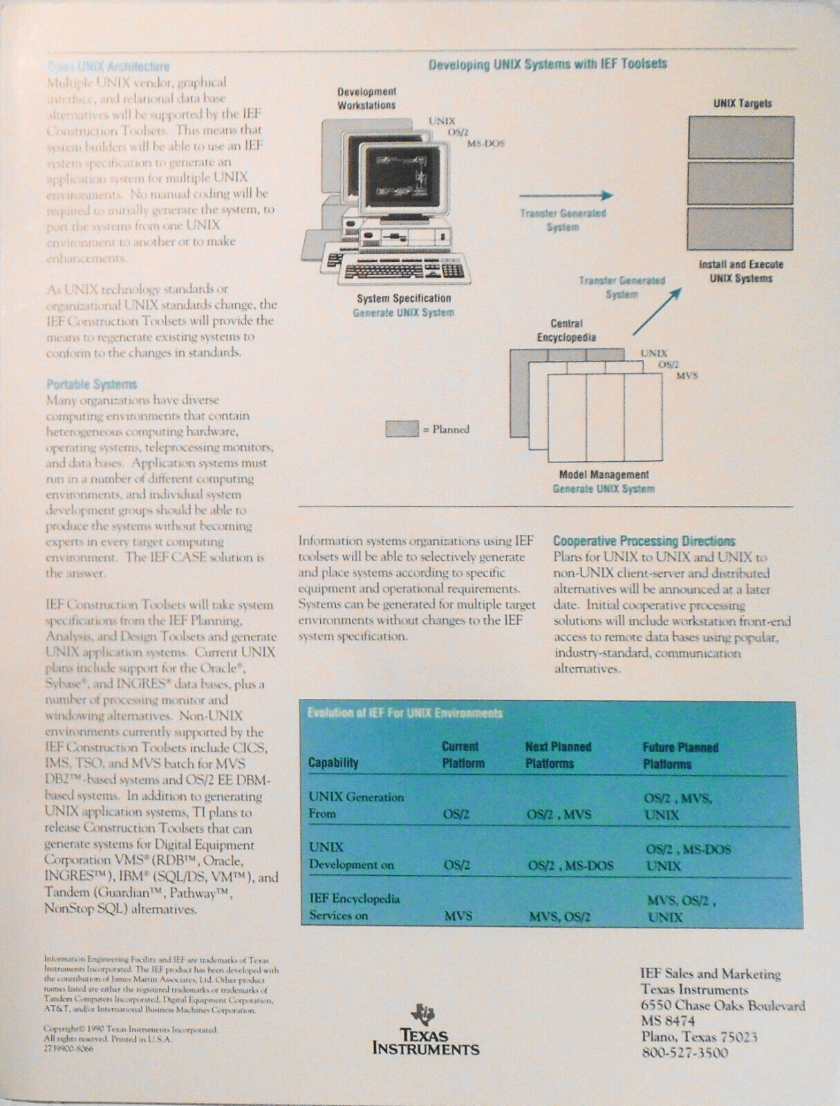 1990 Texas Instruments Information Engineering Facility Promo kit - UNIX, Tandem