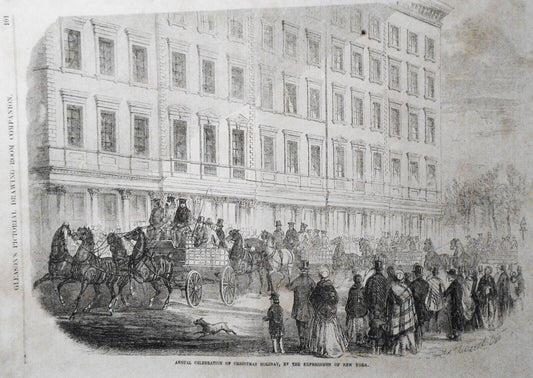 Annual Celebration Of Christmas Holiday by The Expressmen Of NY -Gleason's 1850s