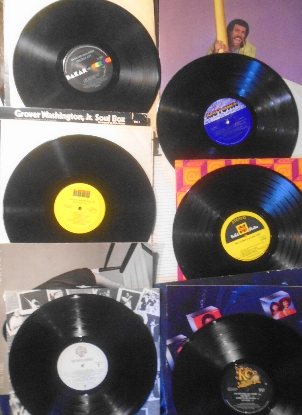 Lot of 6 R&B Soul vinyl LP record albums - Lionel Richie, Bohannon, Al Jarreau..