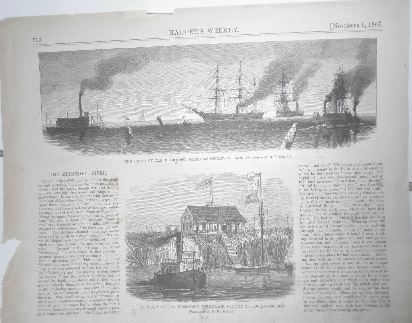 The Delta of the Mississippi River - Harper's Weekly, November 9, 1867