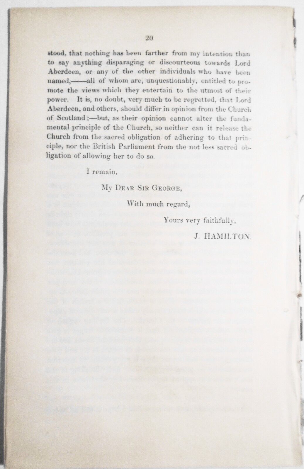 1842 Letter to Sir George Sinclair... in reference to the Scotch Church question