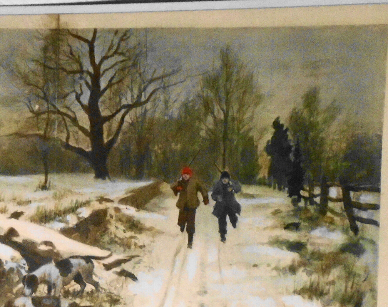 1890 Rabbit-hunting - "Holed!" by A. B. Frost. Hand-colored. 19" X 15", original