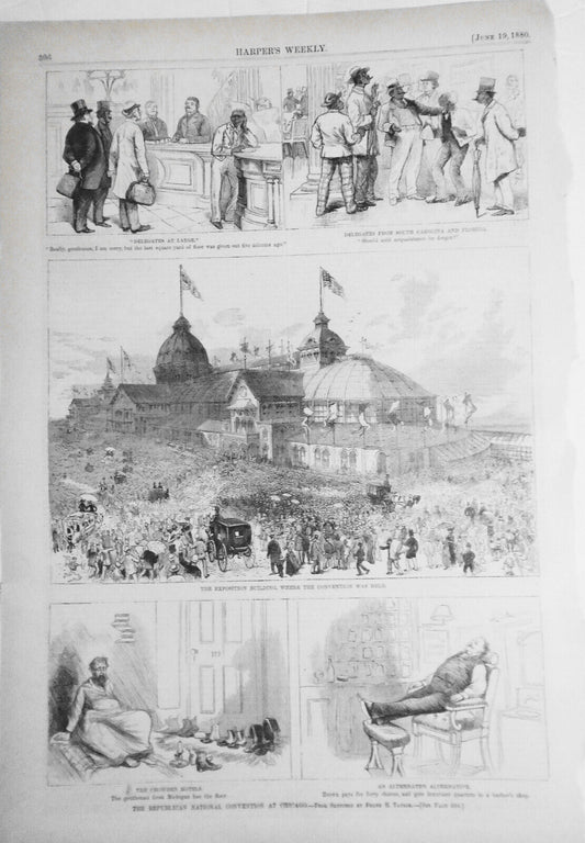 The Republican National Convention at Chicago - Harper's Weekly  1880 Original