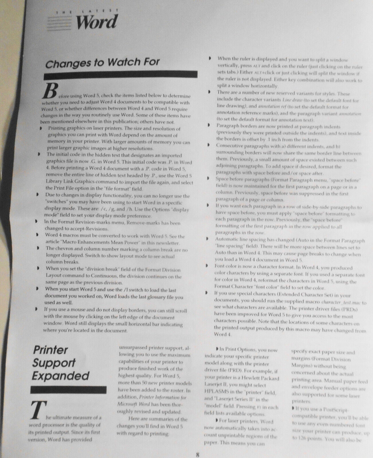 1988 "The Latest Word" - Microsoft Special one-time guide to Word 5.0