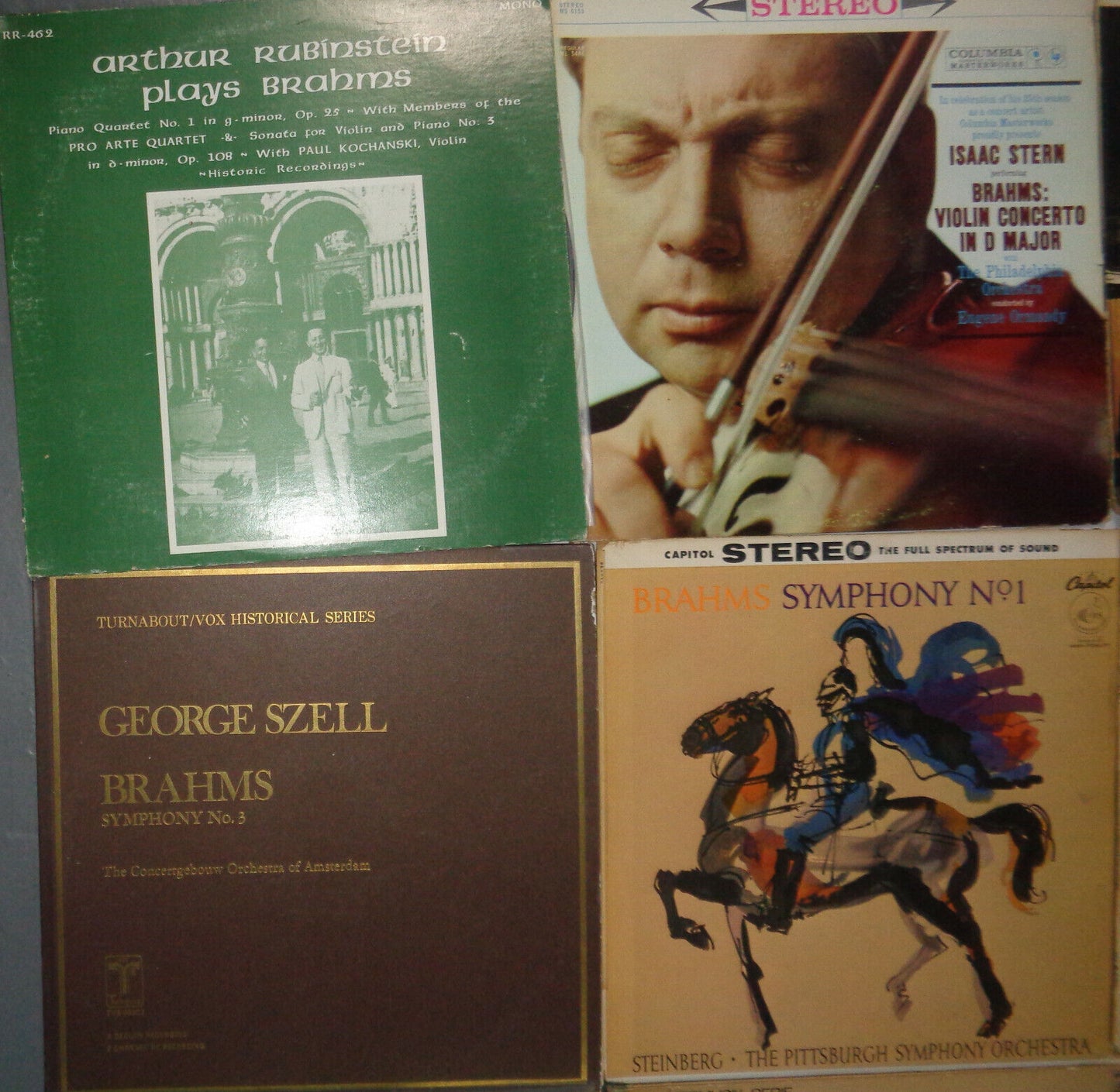 16 Brahms LPs lot - Rubinstein, Stern, Curzon, Fournier, Francescatti, Schnabel