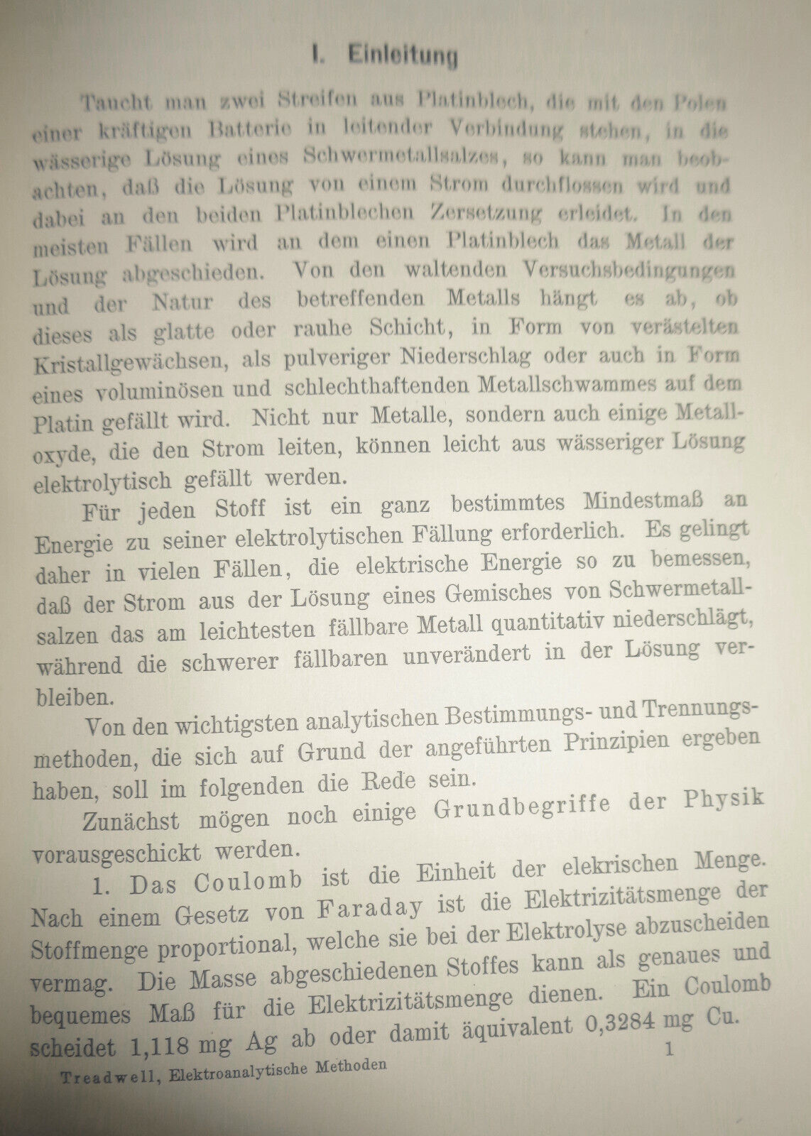 Elektroanalytische Methoden by William C Treadwell. 1915 First edition Hardcover