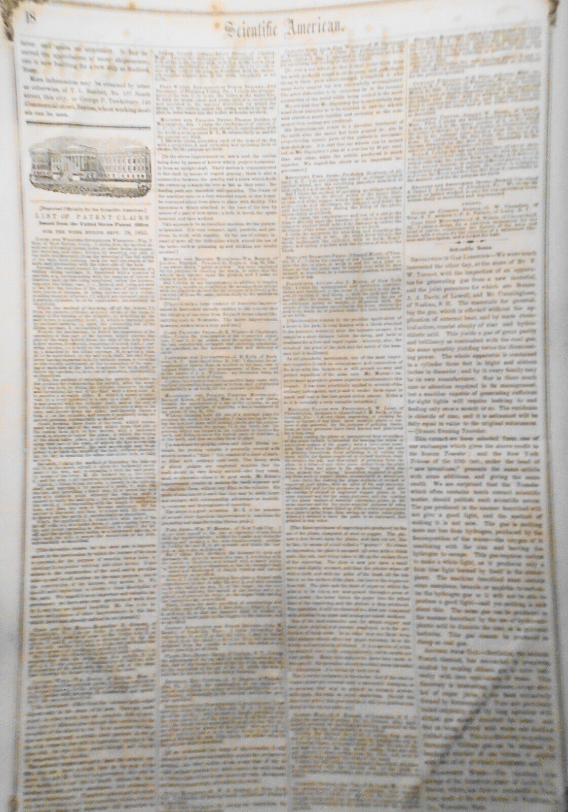 Scientific American September 29, 1855. Telegraph history; windlasses, windmills