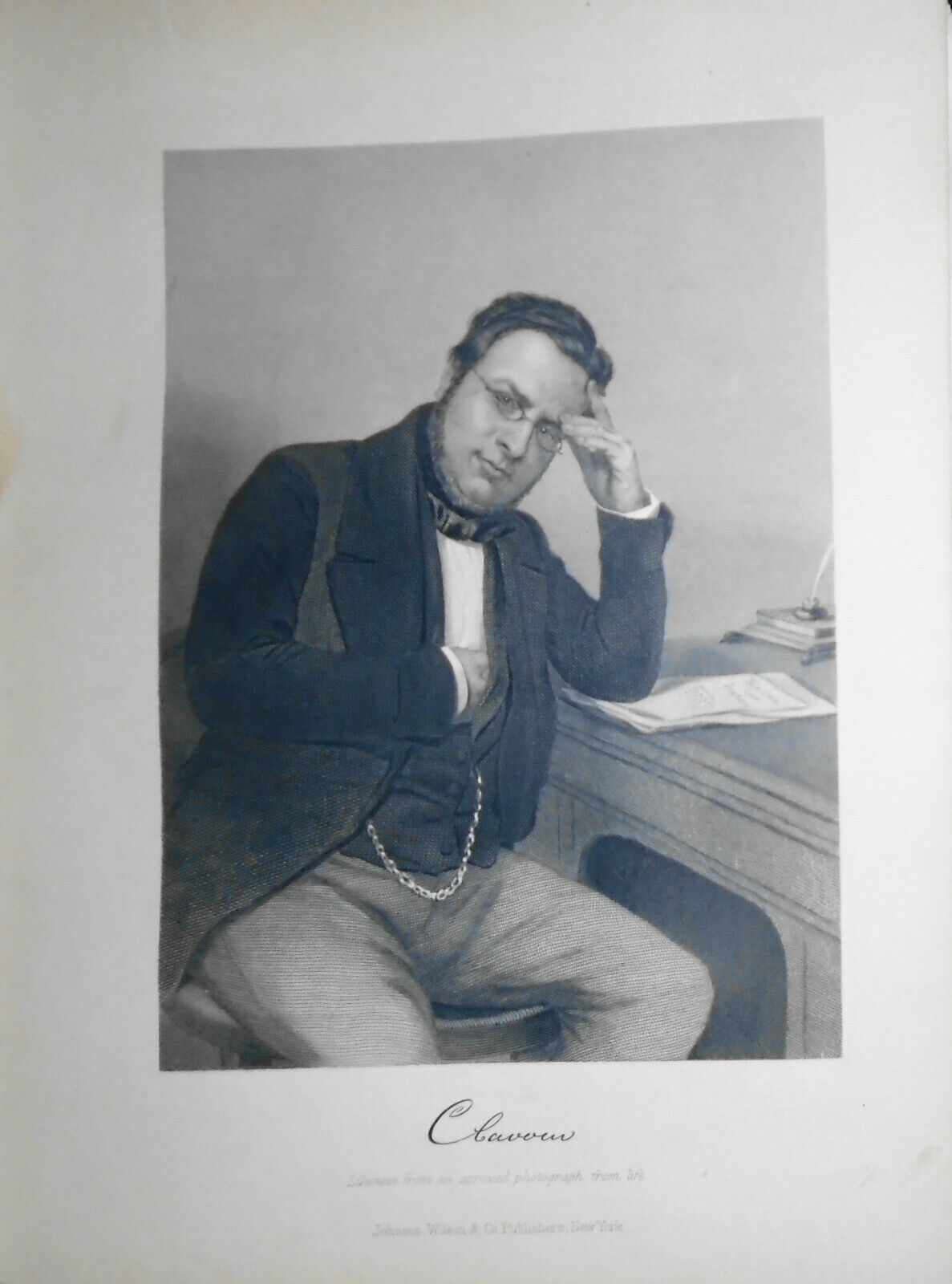 Camillo Benso, Count of Cavour steel engraving 1873 - Duyckinck Portrait Gallery