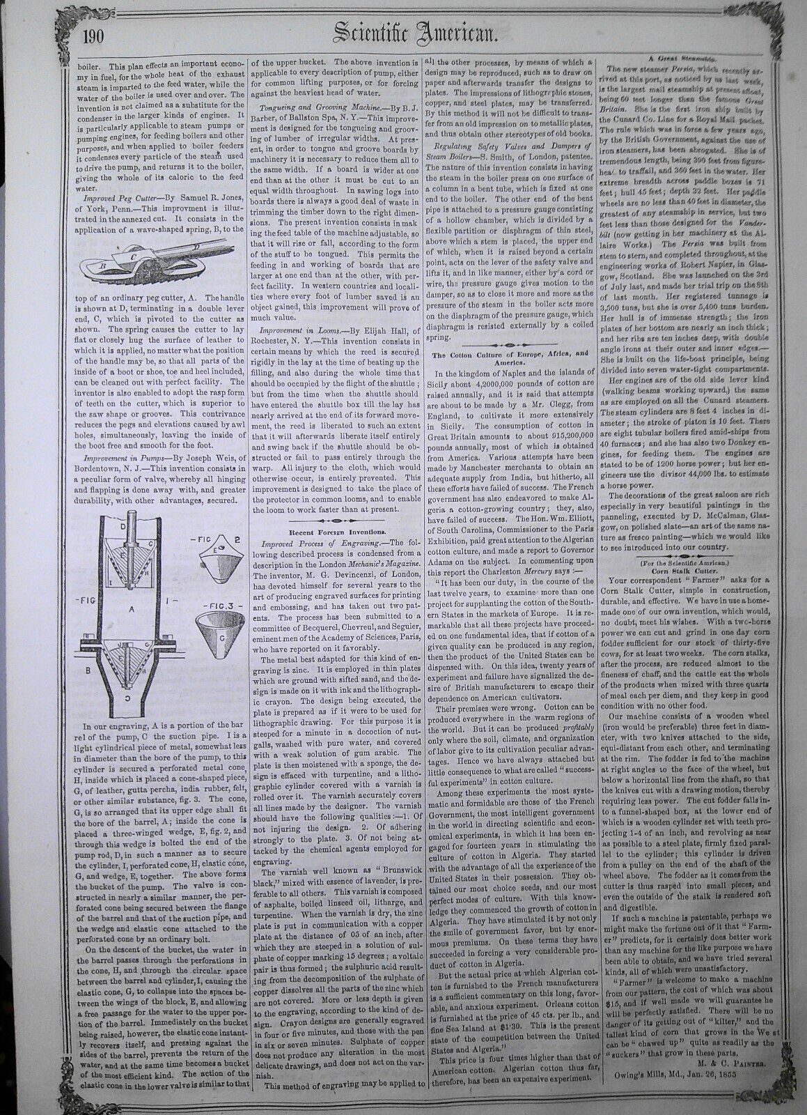 Scientific American, February 23, 1856. Original complete issue.