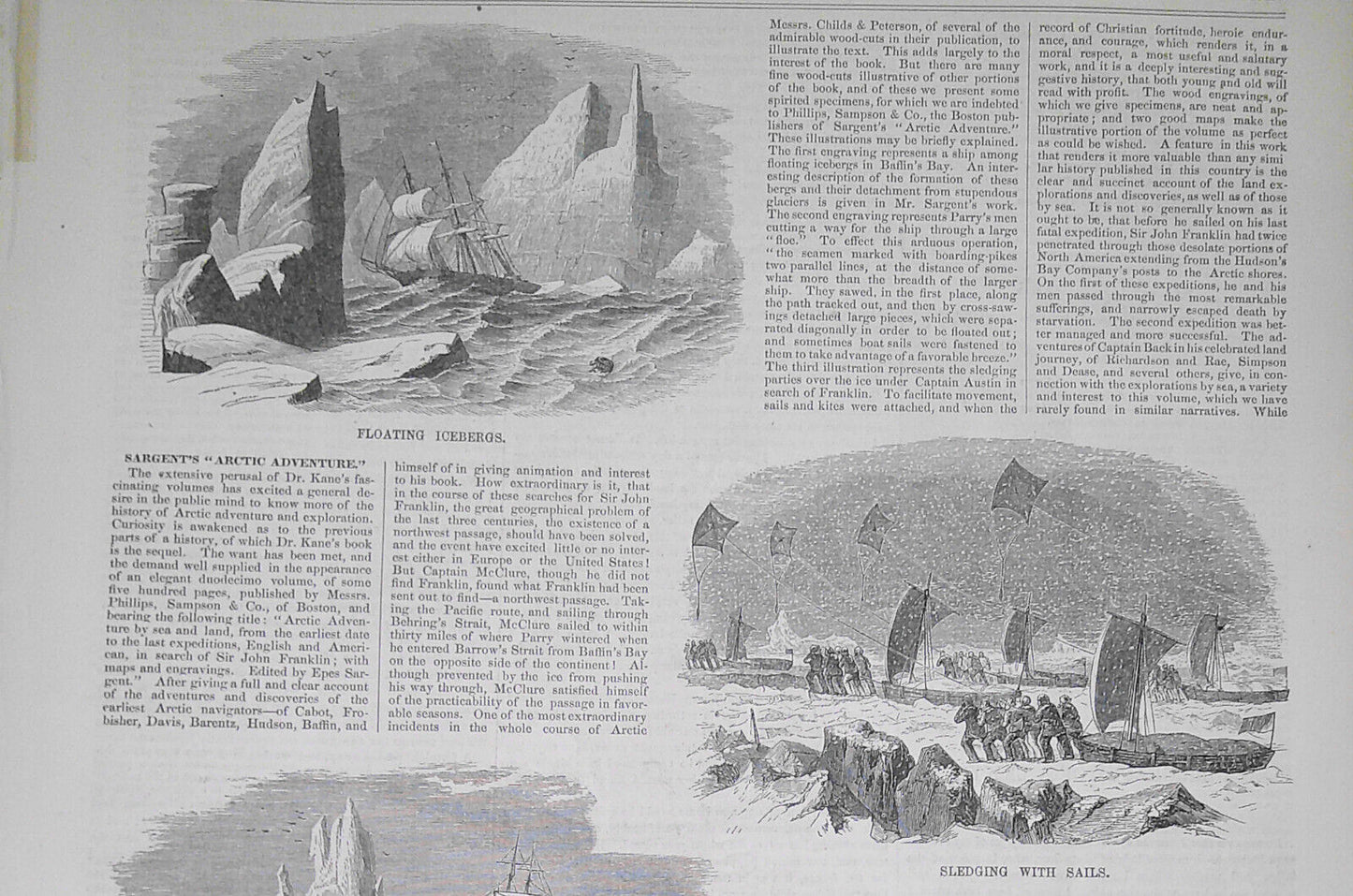 Ballou's Pictorial April 4, 1857 - Sargent's "Arctic Adventure"; Female College