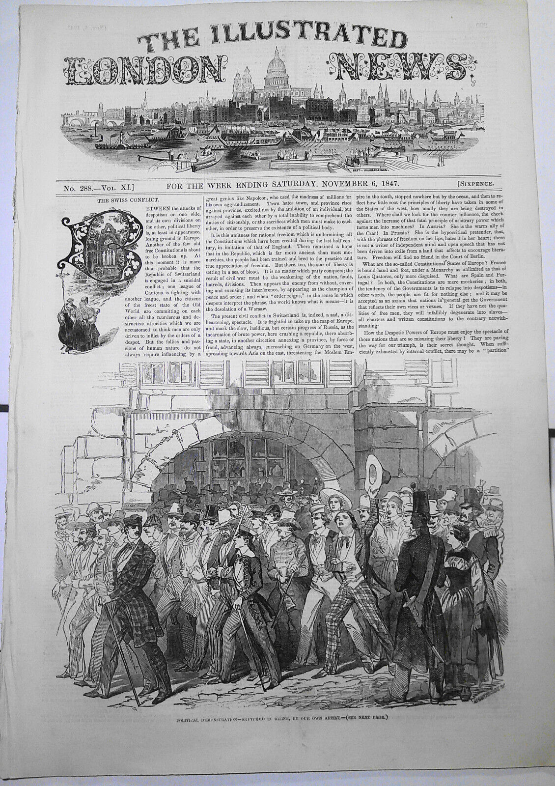 Illustrated London News Nov 6, 1847 -Switzerland Insurrection; Wanganui Conflict