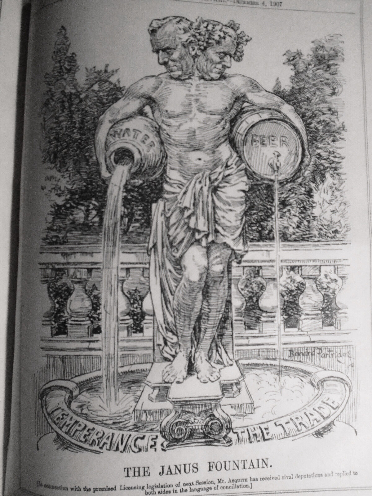Punch Magazine, July-Dec 1907. Bound volume. With  1907 Almanac.