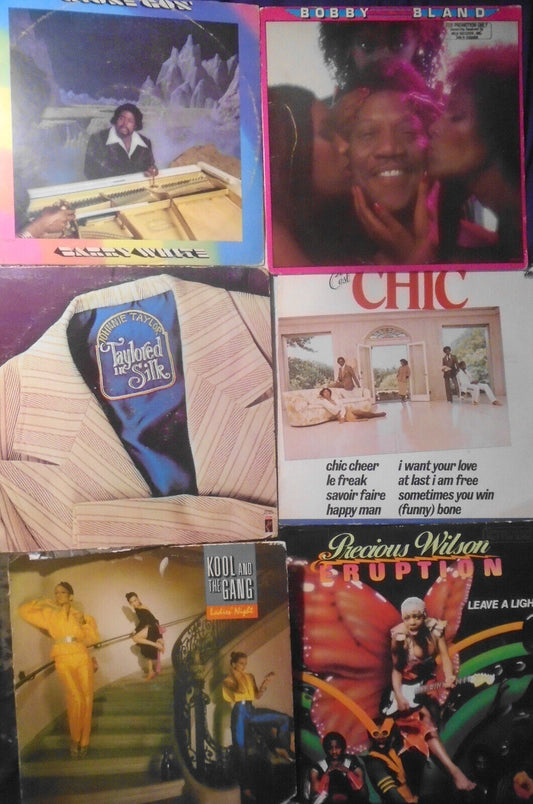 Lot of 6 R&B Soul vinyl LP record albums - Barry White, Kool & the Gang, et al