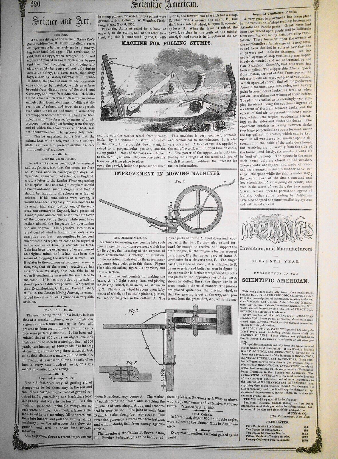 Scientific American, June 14, 1856. Foucault - Motion and Heat; Ballooning, etc