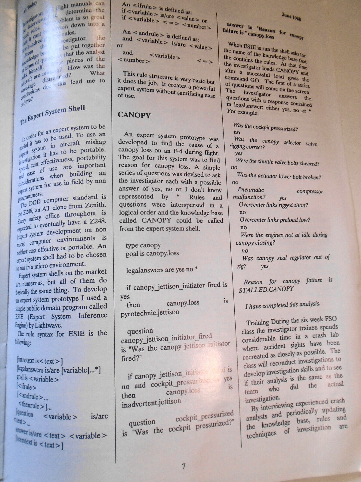 AI Today June 1988. Artificial intelligence, expert systems, natural language...