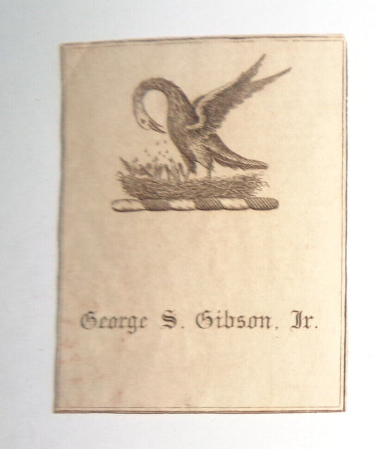 George S. Gibson, Jr. Ex Libris Bookplate - 19th century, miniature