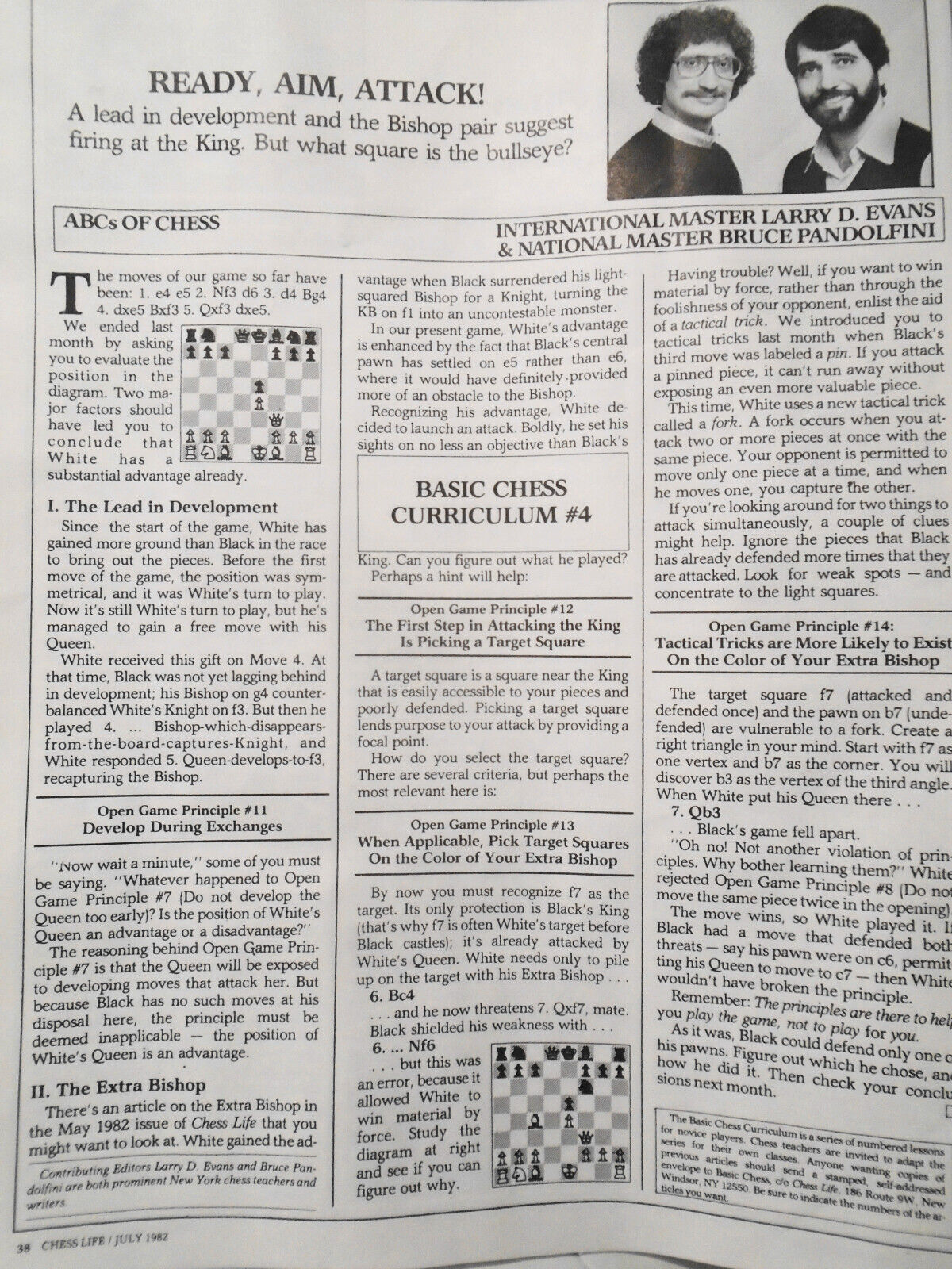 Basic Chess Curriculum by Bruce Pandolfini & Larry Evans 1983. 12 1-page lessons
