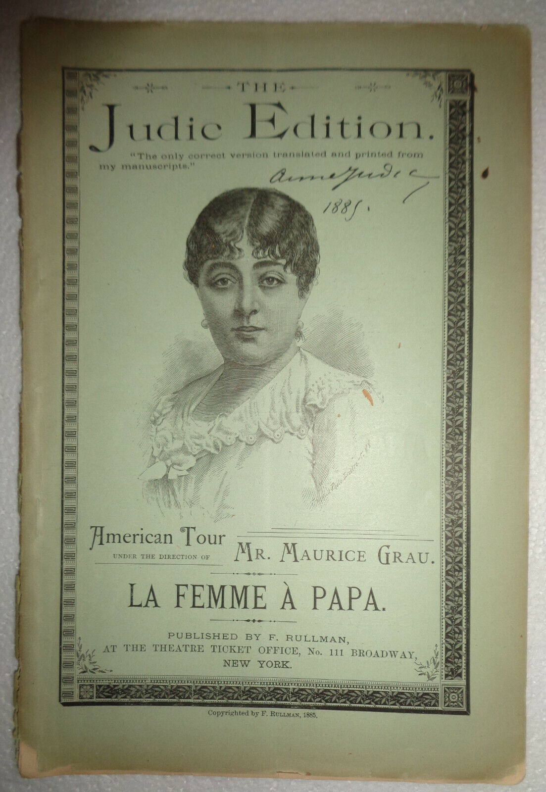 1886 LA FEMME A PAPA - Libretto MUSICAL COMEDY IN 3 ACTS, by Hennequin & Millaud