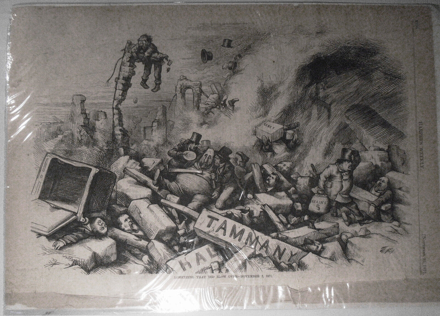 Something That Did Blow Over, by Thomas Nast - Harper's Weekly November 25, 1871