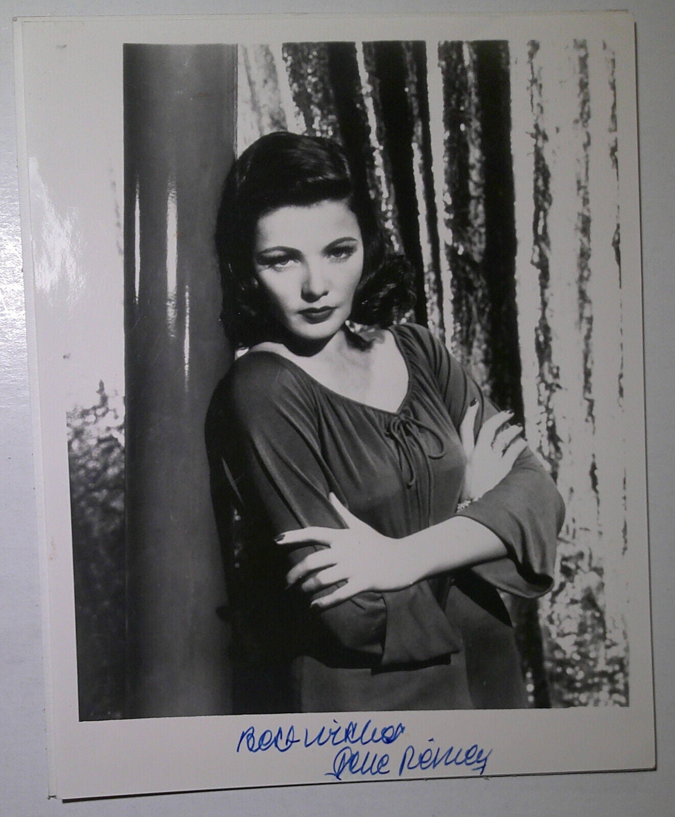 Vintage Gene Tierney  Hand Signed  Photo 8" x10 "