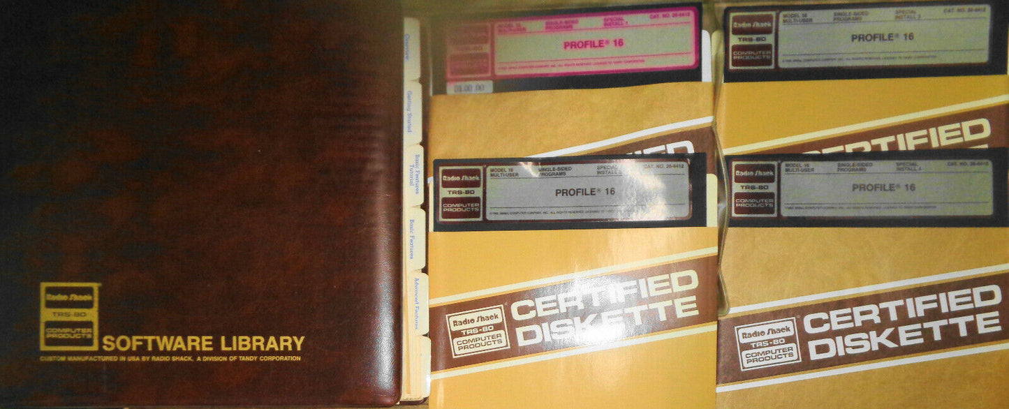 Xenix Profile 16 Radio Shack TRS-80 Model 16 Multi-User database program. 1983