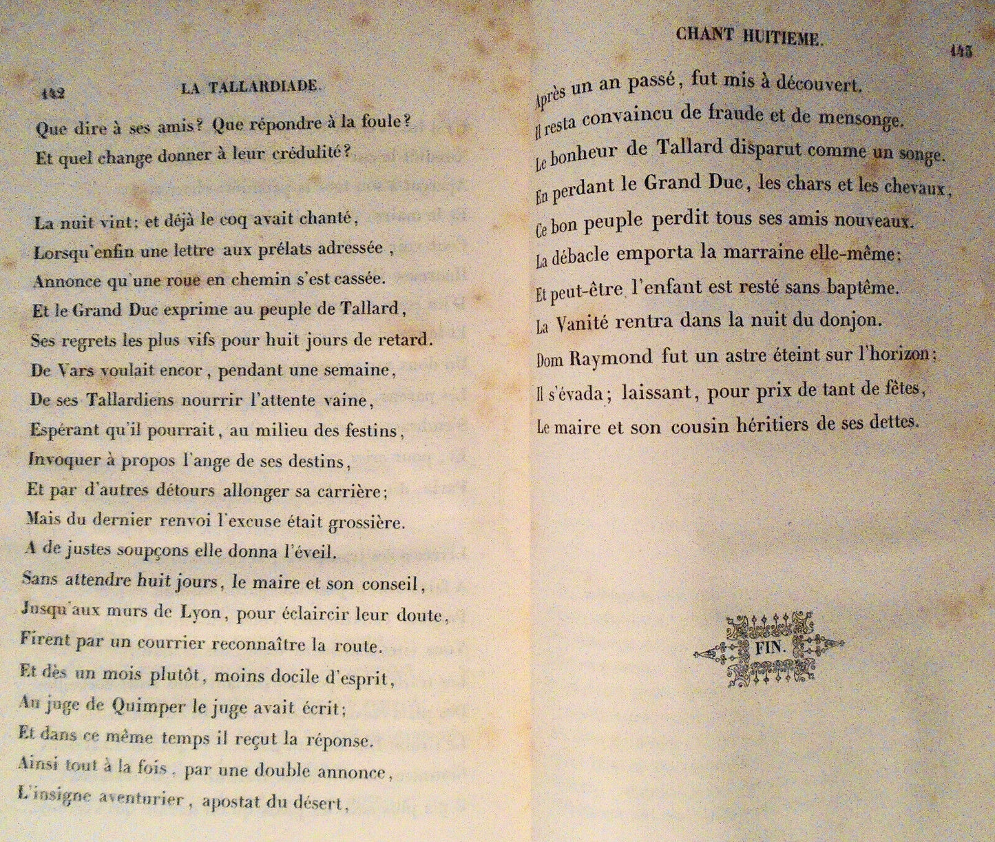 1839 La Tallardiade, poeme en huit chants, par J. Faure. 2e edition