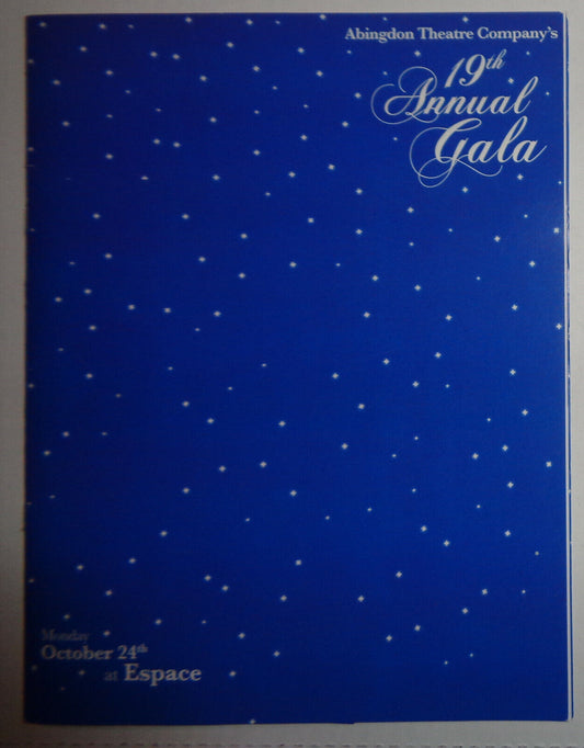 Abingdon Theatre Company - 19th Anniversary Gala Souvenir, with Invite - 2011