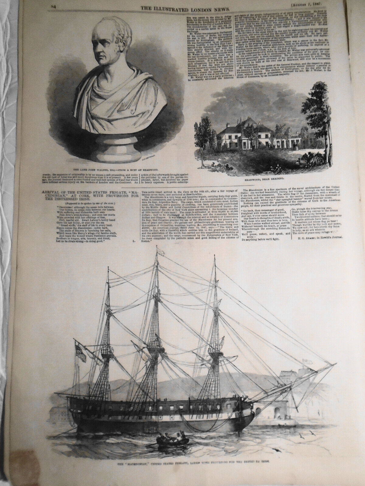 The Illustrated London News August 7, 1847. Middlesex elections; Oyster dredging