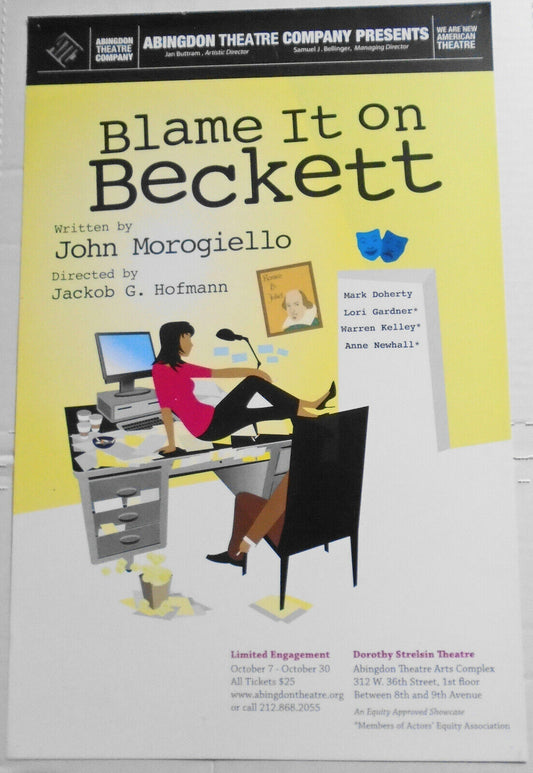 Blame It On Beckett - 2011 Poster, Dorothy Strelsin Theatre, NYC - Abingdon Co