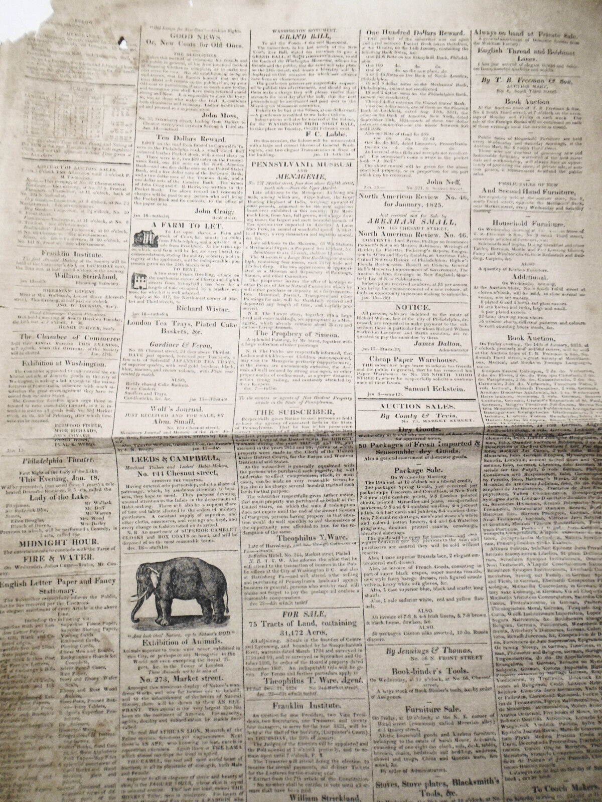 The Democratic Press,  January 18, 1825. Coal supply; Jefferson's 36 ballots etc