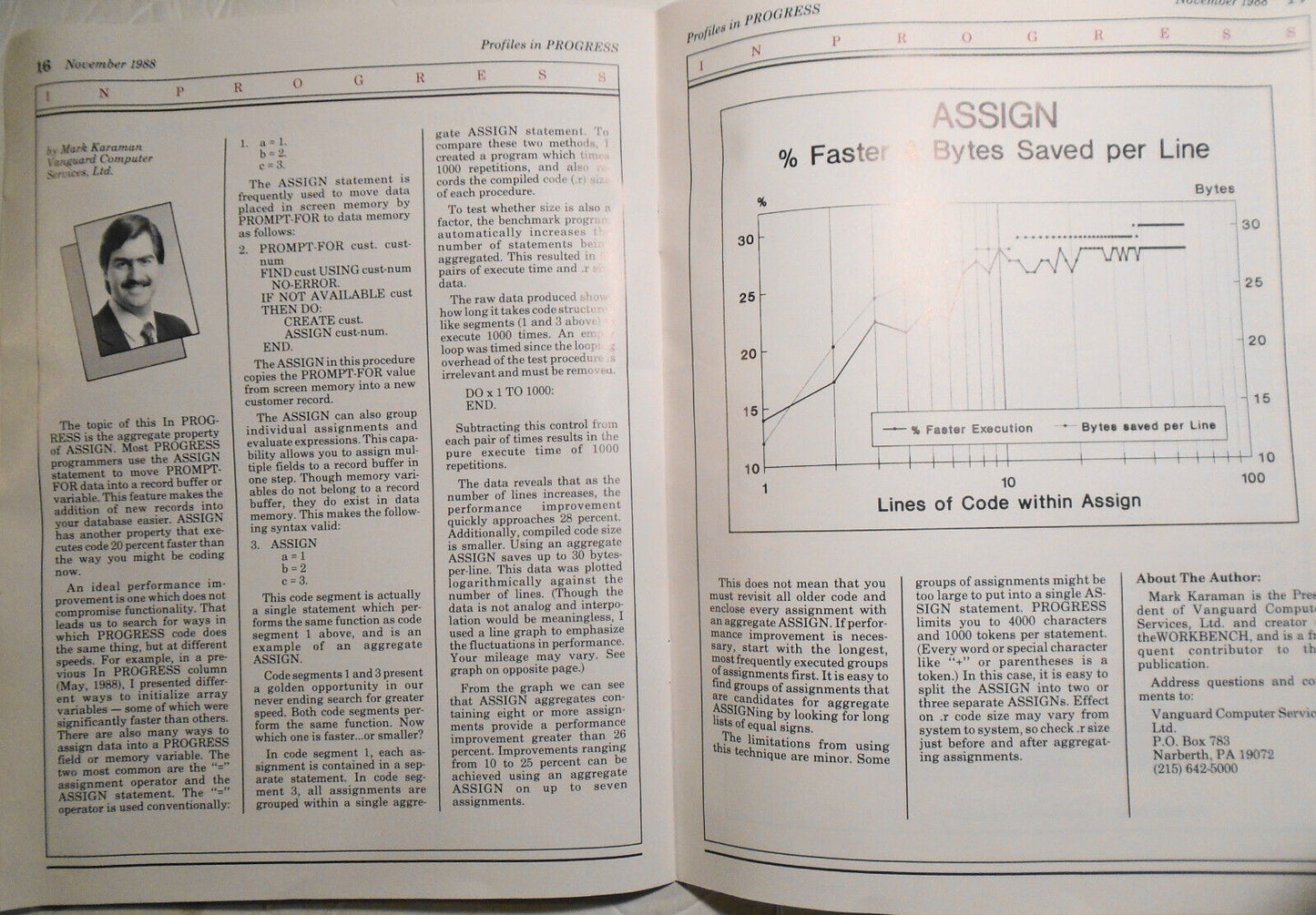 Profiles in Progress, November 1988. Quarterly Newsmagazine of Progress Software