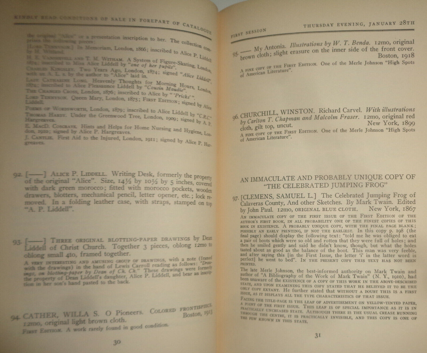 First editions of American and English authors Anderson Galleries 1937 - Joynt..