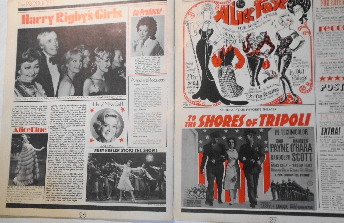 SIGNED Alice Faye & Stubby Kaye, et al   Good News souvenir Program, 1974