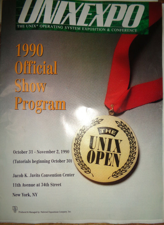 UNIX EXPO 1990 OFFICIAL SHOW PROGRAM - Oct. 31- Nov. 6, Javits Center, New York