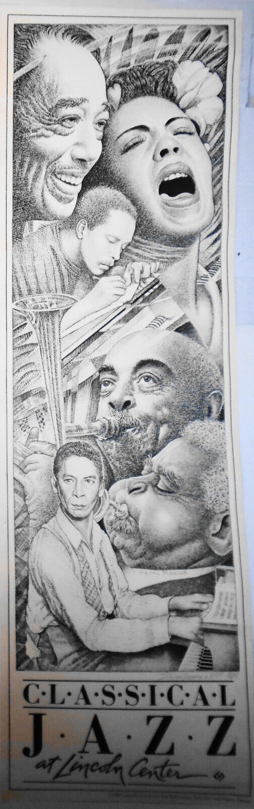 Classical Jazz At Lincoln Center Poster, 1989. Signed by artist Harry Pincus.