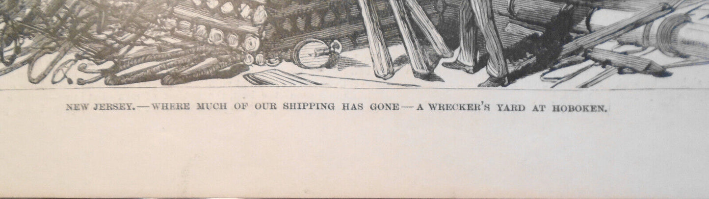 A Wrecker's Yard at Hoboken, New Jersey. Frank Leslie's, 1880